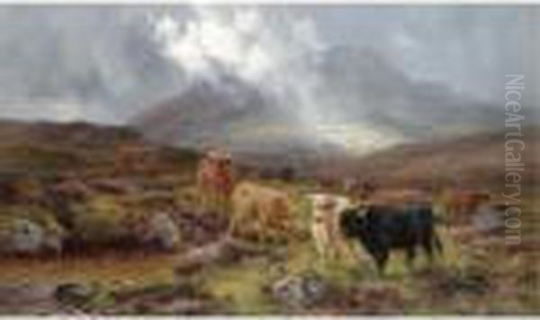 Trhough The Glen Oil Painting by Louis Bosworth Hurt