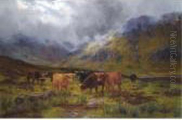 Morning Mists Glen Tilt Oil Painting by Louis Bosworth Hurt