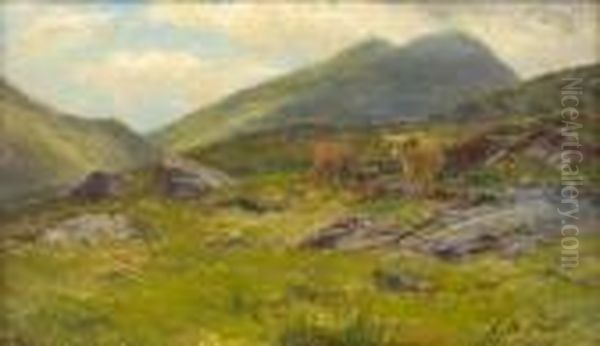 On The Hills Glen Goil Oil Painting by Louis Bosworth Hurt