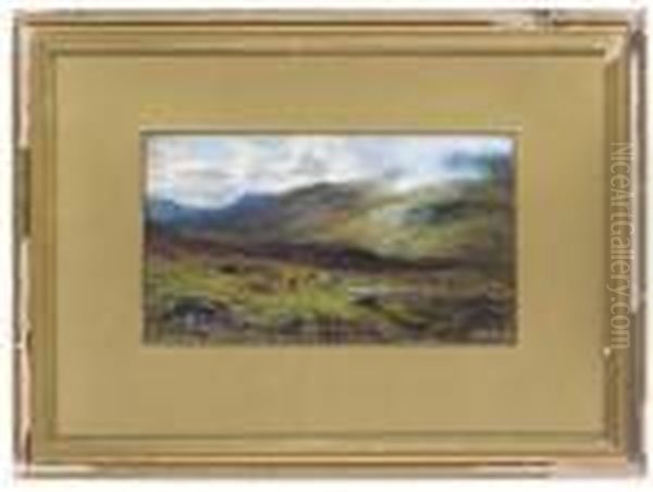 A Sketch On The Moorland, Killin, Perthshire, Scotland Oil Painting by Louis Bosworth Hurt