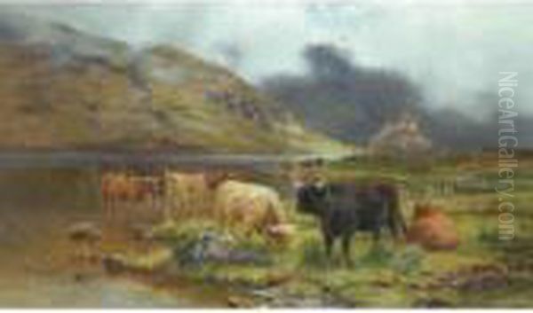 A Quiet Morning, A Rossshire Loch Oil Painting by Louis Bosworth Hurt