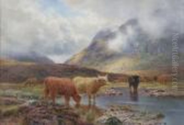 On Rannoch Moor Oil Painting by Louis Bosworth Hurt