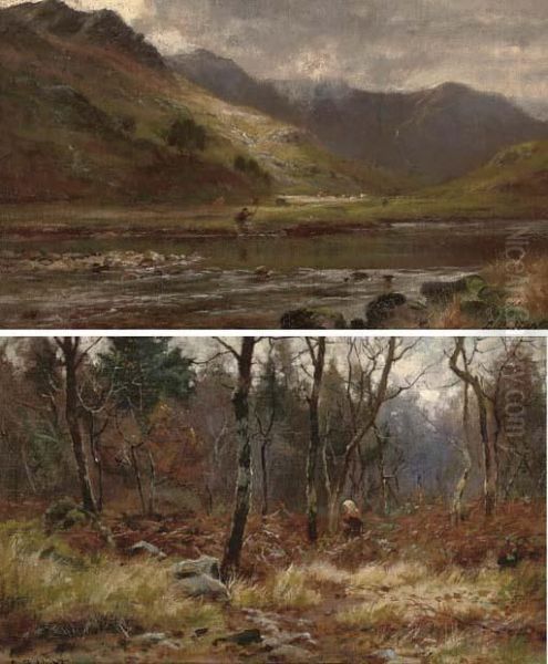 An Angler In Glen Shiel Oil Painting by Louis Bosworth Hurt