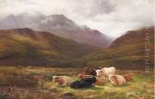 Pasture In Glen Falloch Perthshire Oil Painting by Louis Bosworth Hurt