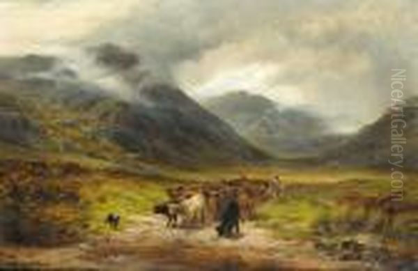 Cattle Oil Painting by Louis Bosworth Hurt