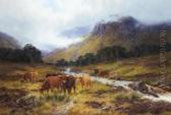 Highland Burn Oil Painting by Louis Bosworth Hurt