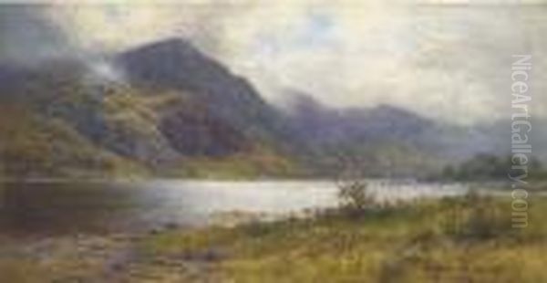 Cattle In A Highland Landscape Oil Painting by Louis Bosworth Hurt