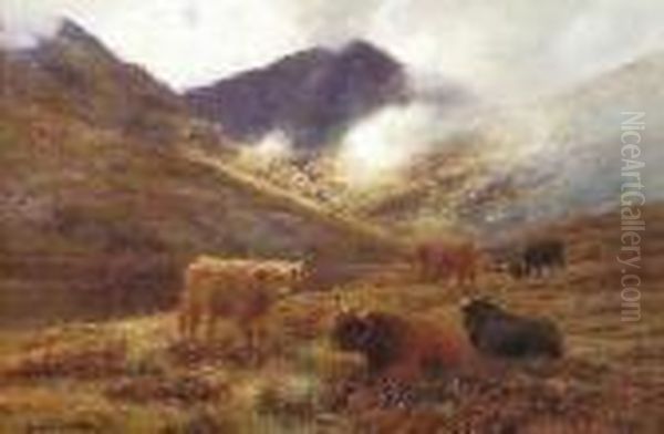 A Passing Shower Oil Painting by Louis Bosworth Hurt