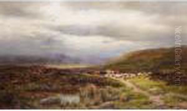 A North Derbyshire Moorland Oil Painting by Louis Bosworth Hurt