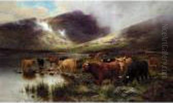 The Head Of The Loch, Showery Weather Oil Painting by Louis Bosworth Hurt