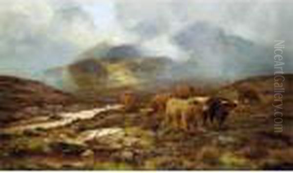 Over The Moorland, Sligachan, Isle Of Skye Oil Painting by Louis Bosworth Hurt