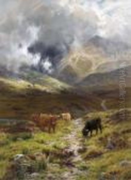 Hills Of Ross Shire, Glen Torridon Oil Painting by Louis Bosworth Hurt