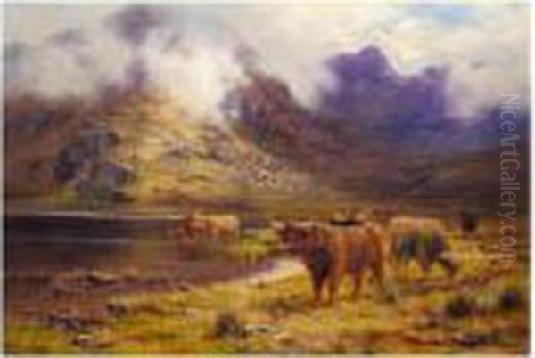 By The Loch Oil Painting by Louis Bosworth Hurt