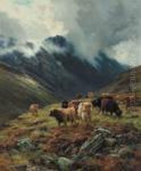 Glencoe, Trailing Mists Oil Painting by Louis Bosworth Hurt