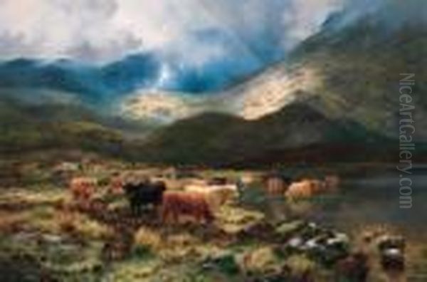 After The Storm, Glen Dochart, Perthshire Oil Painting by Louis Bosworth Hurt