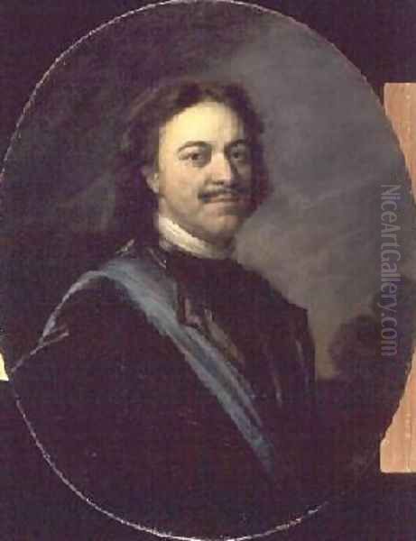 Portrait of Peter I after 1725 Oil Painting by Andrei Matveyev