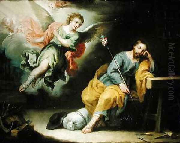 The Dream of St.Joseph Oil Painting by Domingo Martinez