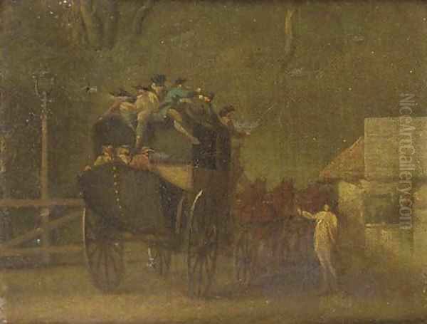 The turnpike gate Oil Painting by George Morland