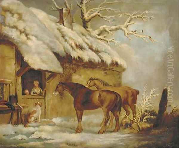 A stable introduction Oil Painting by George Morland