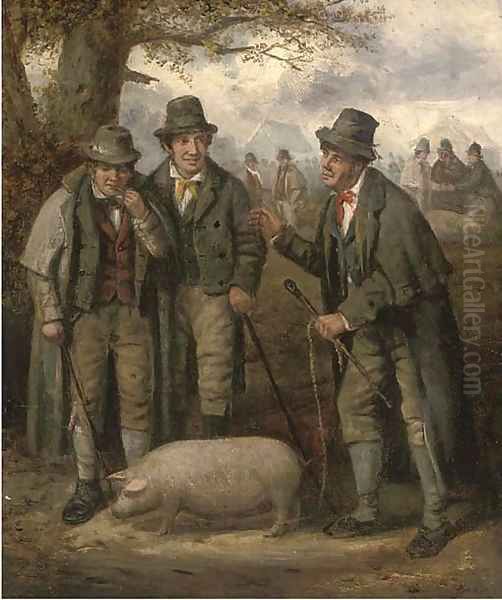 The pig market Oil Painting by George Morland