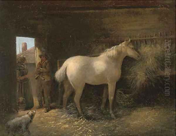 In the stable Oil Painting by George Morland