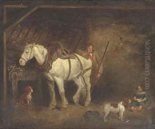 In the stable 2 Oil Painting by George Morland