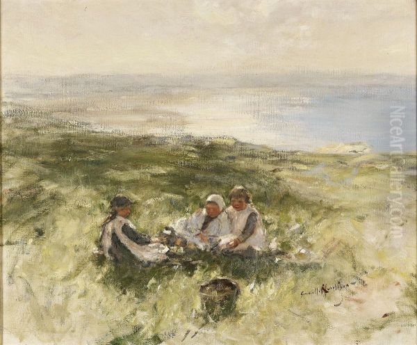 Picnic In The Dunes Oil Painting by Robert Gemmell Hutchison