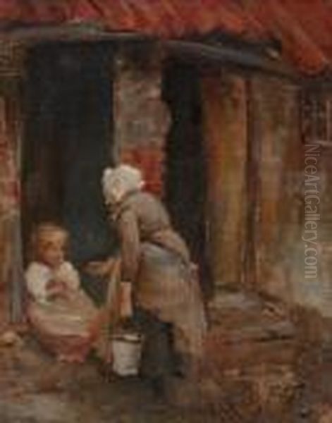 In The Huff Oil Painting by Robert Gemmell Hutchison