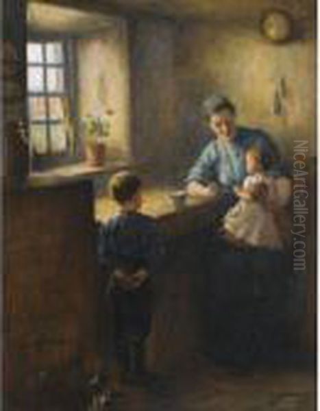 Breakfast Time Oil Painting by Robert Gemmell Hutchison