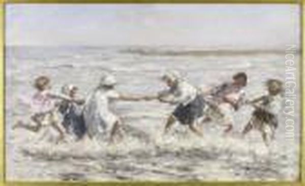 Tug Of War Oil Painting by Robert Gemmell Hutchison