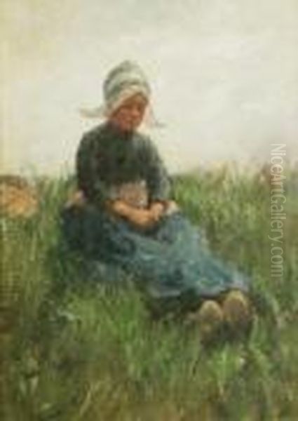 Waiting For Father Oil Painting by Robert Gemmell Hutchison