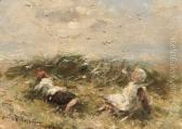 On The Dunes Oil Painting by Robert Gemmell Hutchison