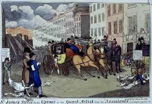 St Jamess Street in an Uproar Oil Painting by J.L. Marks