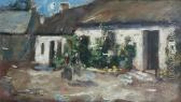 Cottage At Braidwood Oil Painting by Robert Gemmell Hutchison