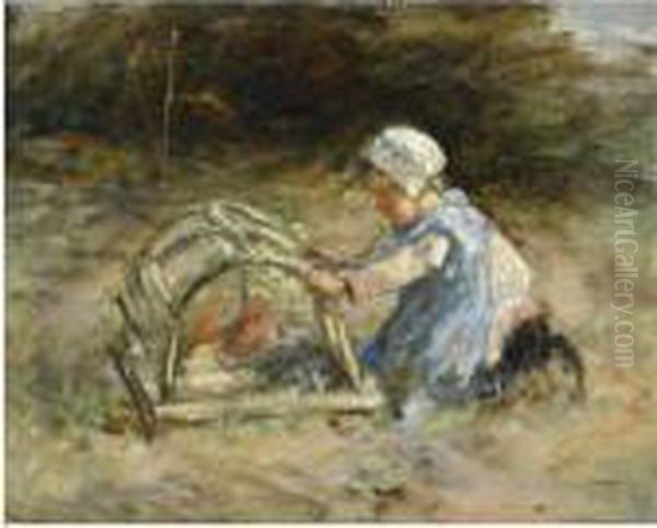 The Rabbit Hutch Oil Painting by Robert Gemmell Hutchison