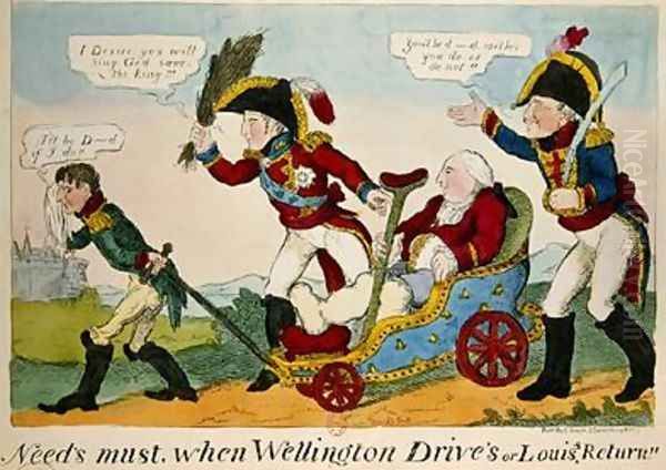 Needs Must when Wellington Drives or Louis Return Oil Painting by J.L. Marks