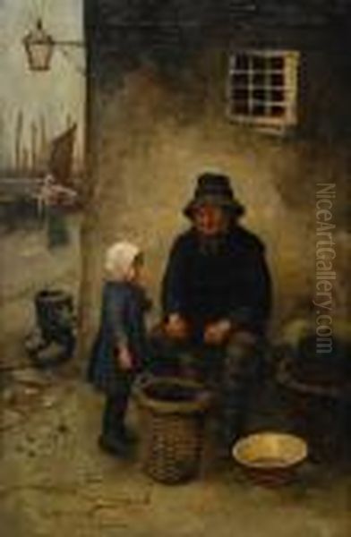 Fiskaren Och Hans Dotter Oil Painting by Robert Gemmell Hutchison