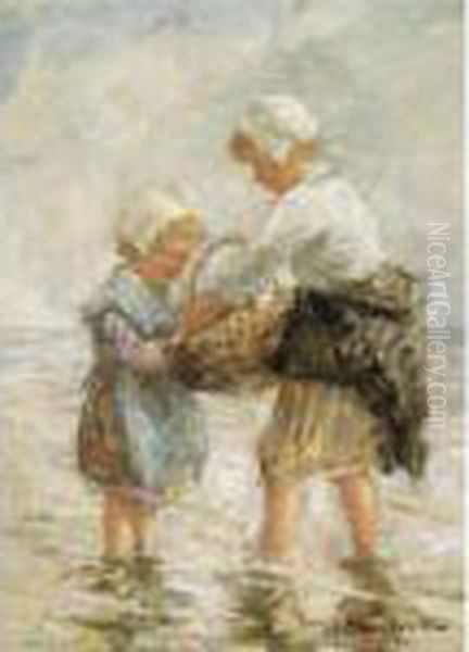 In The Shallows Of The Shore Oil Painting by Robert Gemmell Hutchison