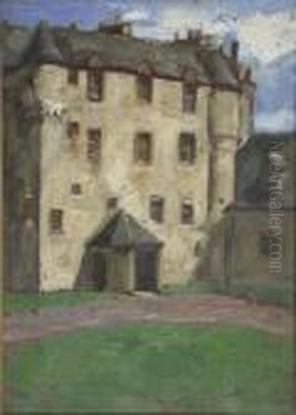 Traquair House, C 1894 Oil Painting by Robert Gemmell Hutchison