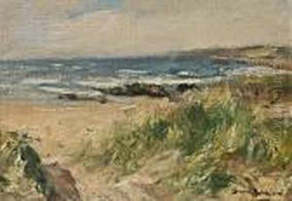 An East Coast Beach Oil Painting by Robert Gemmell Hutchison