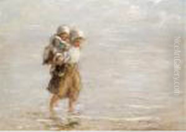 Piggy Back Ride Oil Painting by Robert Gemmell Hutchison