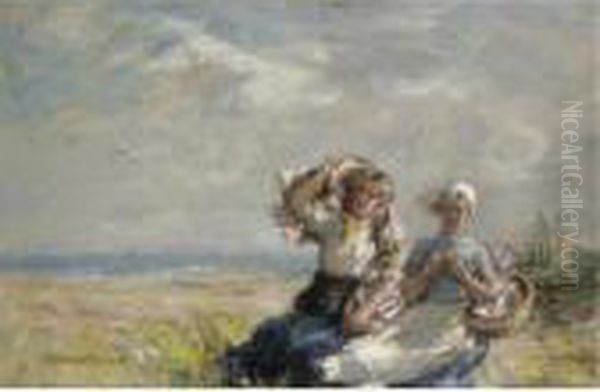 Fisher Women Oil Painting by Robert Gemmell Hutchison