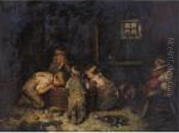 Halloween Oil Painting by Robert Gemmell Hutchison