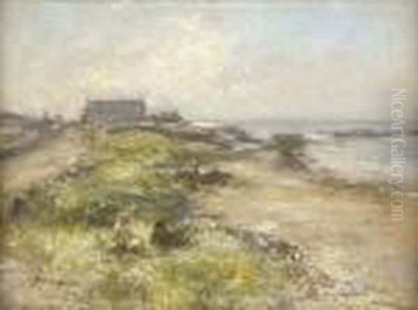 Amongst The Dunes, Morrison's Haven, East Lothian Oil Painting by Robert Gemmell Hutchison