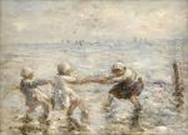 Tug O' War Oil Painting by Robert Gemmell Hutchison