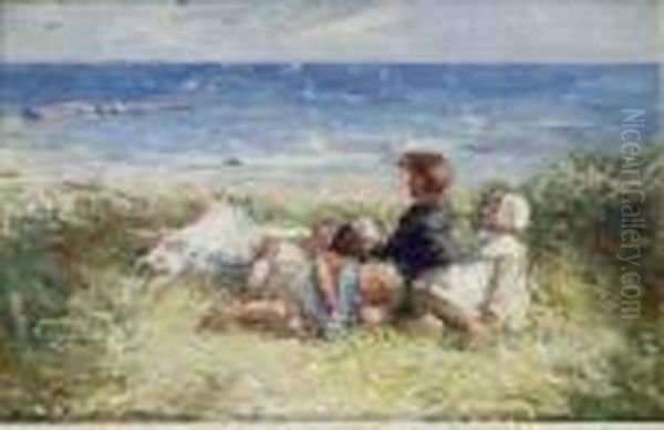 Amongst The Bents, Carnoustie Oil Painting by Robert Gemmell Hutchison