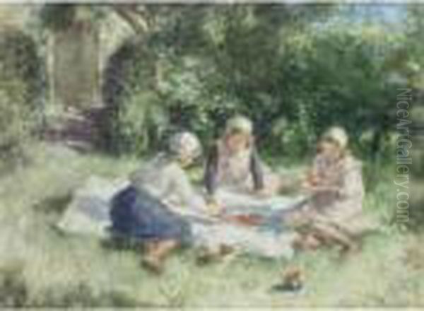 A Summer Picnic Oil Painting by Robert Gemmell Hutchison