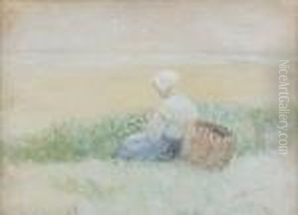 Fisher Girl With A Creel Oil Painting by Robert Gemmell Hutchison