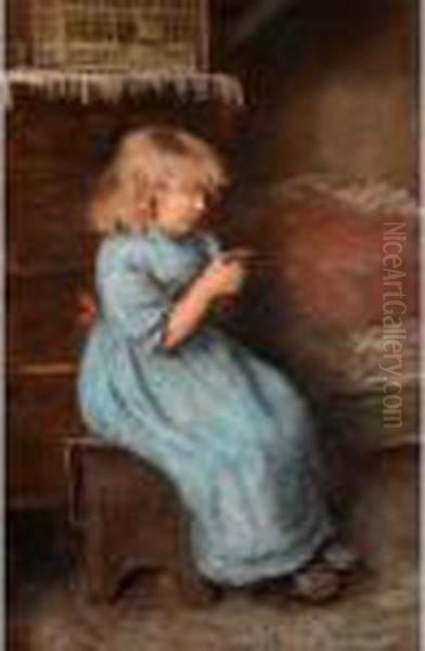 Poor Birdie Oil Painting by Robert Gemmell Hutchison