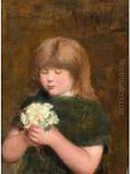 A Posy Of Primroses Oil Painting by Robert Gemmell Hutchison